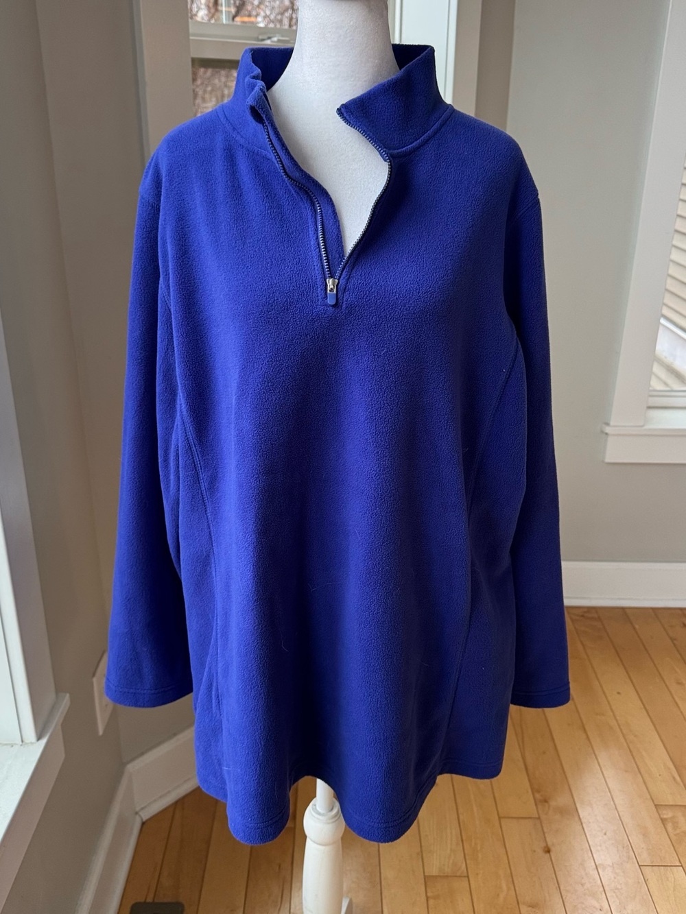 Woman Within Zip-Up Fleece Sweatshirt in Royal Blue Size 22/24 1X